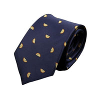 Navy Blue with Orange Wedges Novelty Skinny Tie